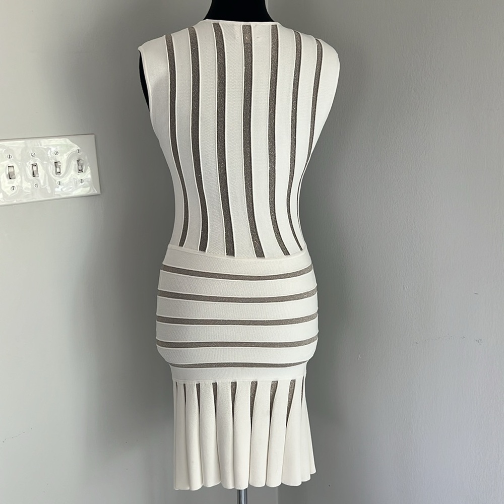 🎉HP🎉Torn by Ronny Kobo stretch metallic/white dress - Picture 3 of 7